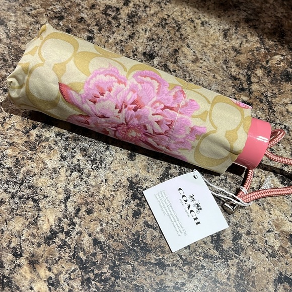 Coach LIMITED EDITION Mini Umbrella In Signature Kaffe Fassett Print - Picture 3 of 5